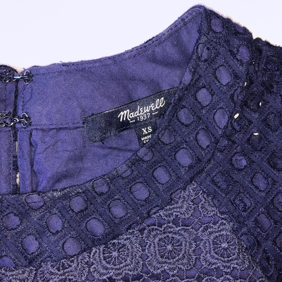 Madewell Navy Blue Eyelet Shirt - XS - Picture 2 of 4